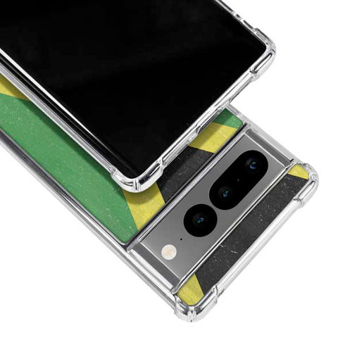 Jamaica Flag Distressed Google Pixel 7 Pro Clear Case